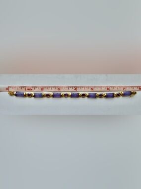 Estate 14k Gold Bracelet with Lavender jade and amethyst gorgeous